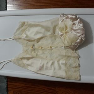Vintage Bert Yelin for Iris Ivory Camisole w/Victoria Secret satin bag